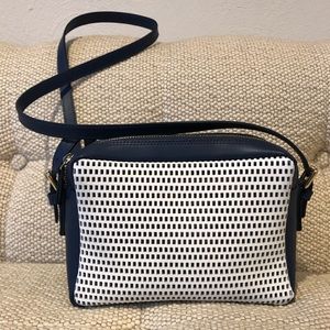 Gianni Notaro Navy & White Crossbody Bag